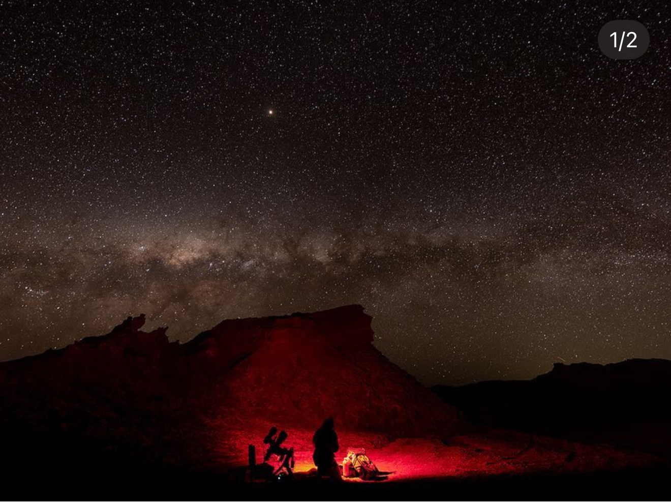 Observer Under the Milky Way